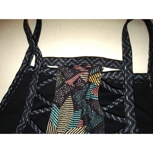 New Womens NWT PrAna S Bra Tank Dress Ardor Black Logo Cutout Design Tank Floral - Picture 6 of 6